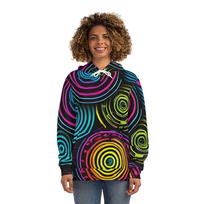 Neon Circles  Psychedelic Sweatshirt with Hood - GFAM STORE