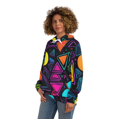 Neon Geometric Rave Sweatshirt with Hood - GFAM STORE