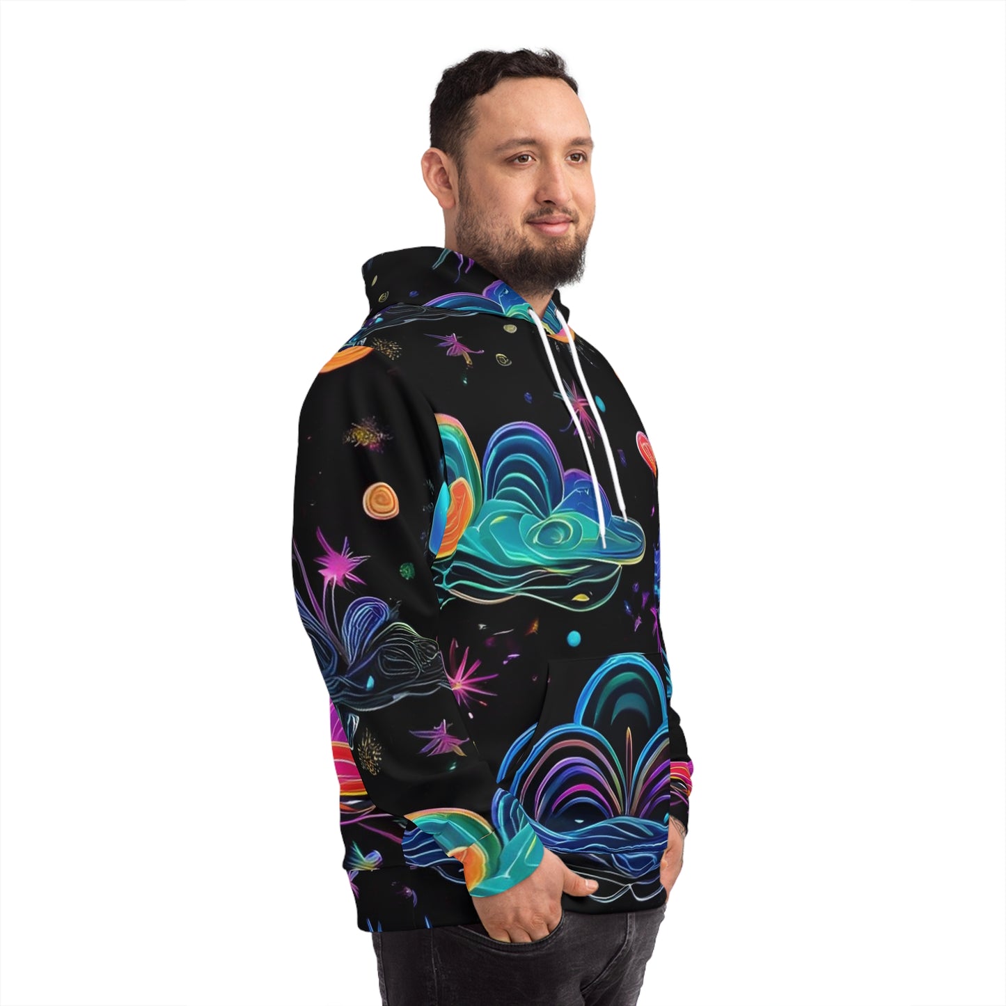 Vibrant Psychedelic Space-Themed Sweatshirt with Hood - GFAM STORE