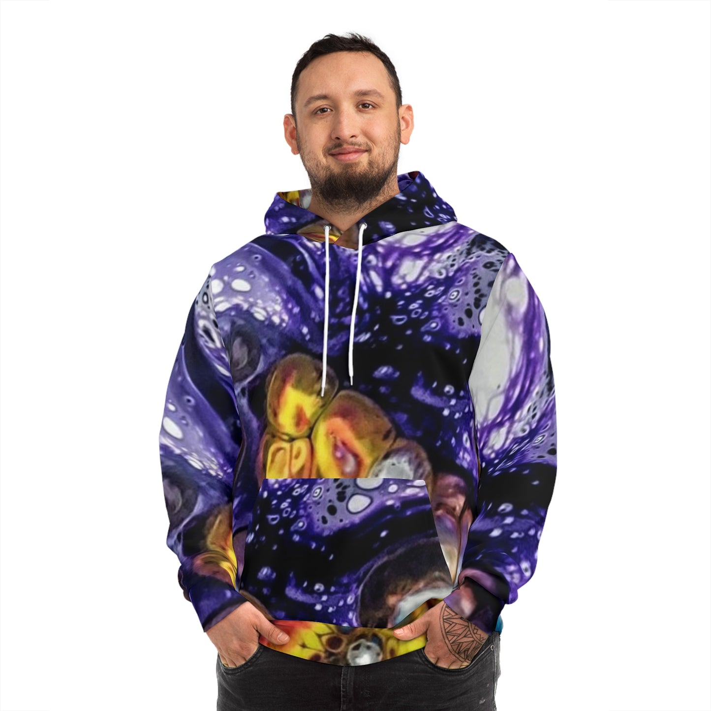 Abstract Marble Sweatshirt with Hood - GFAM STORE