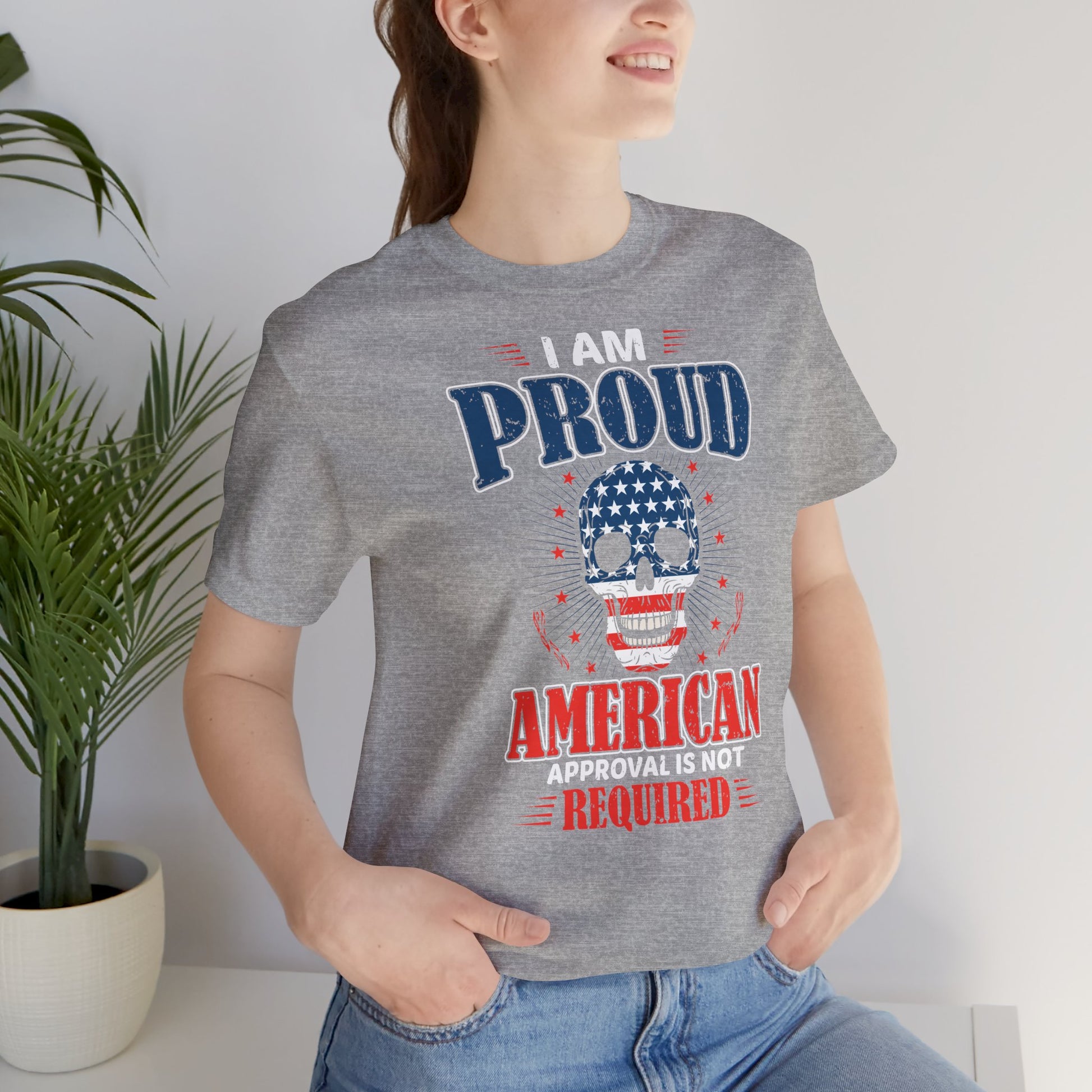 "Proudly American" T-Shirt - American Skull - GFAM STORE