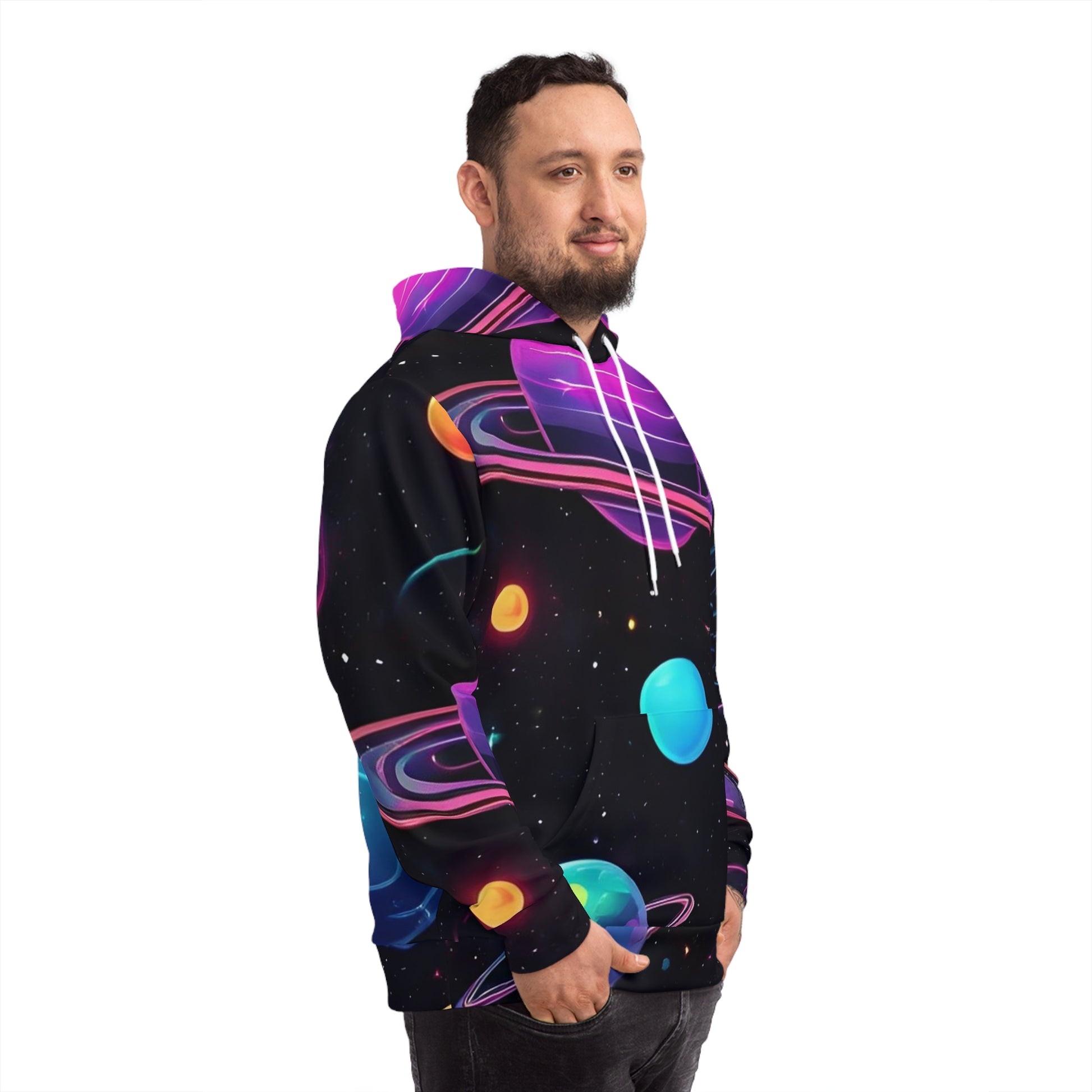 Retro Futuristic Space Sweatshirt with Hood - GFAM STORE