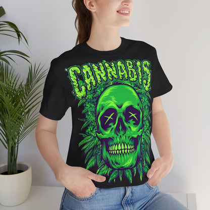 Cannabis Skull T-Shirt - Neon Green - GFAM STORE