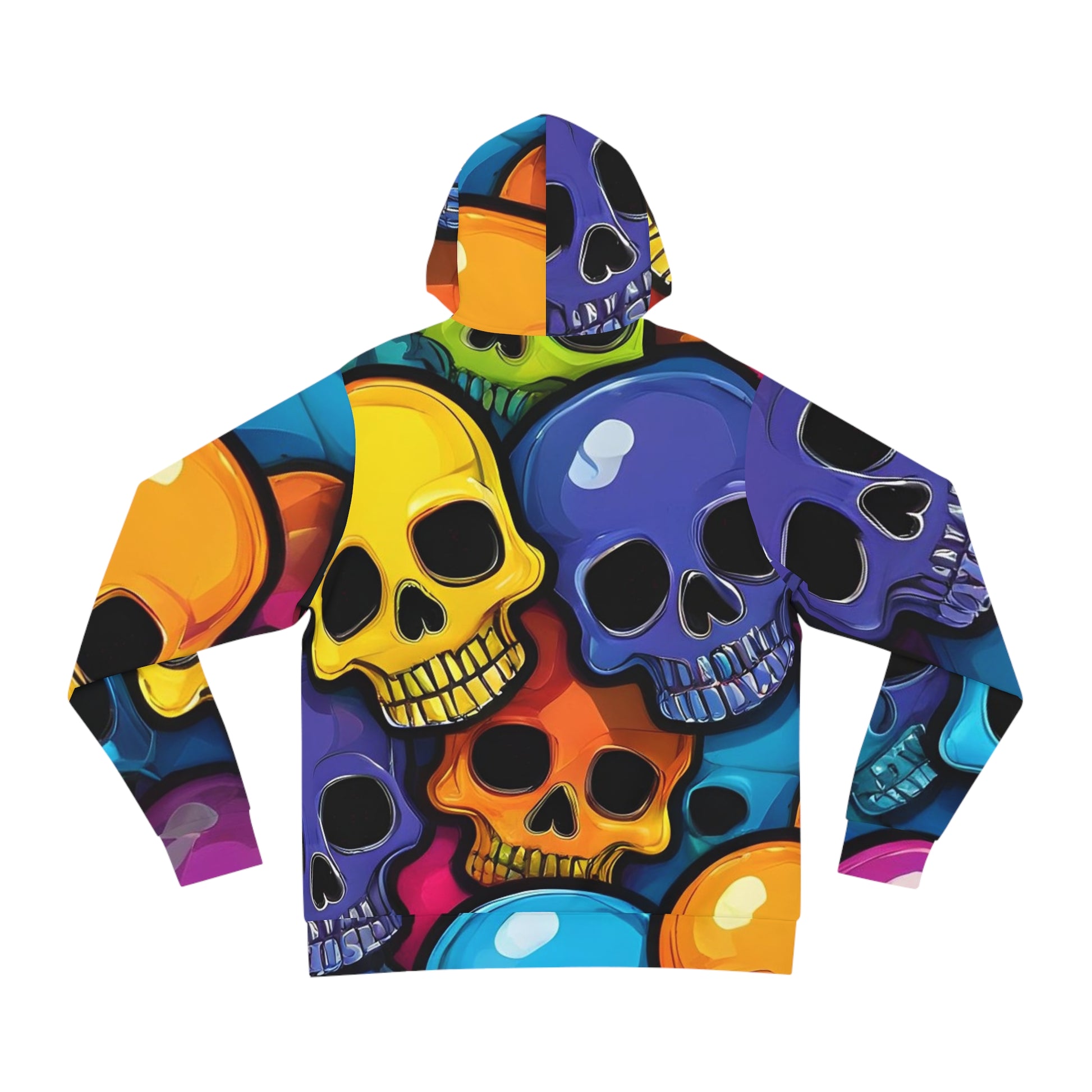 Colorful Skull Graphic Sweatshirt with Hood - GFAM STORE