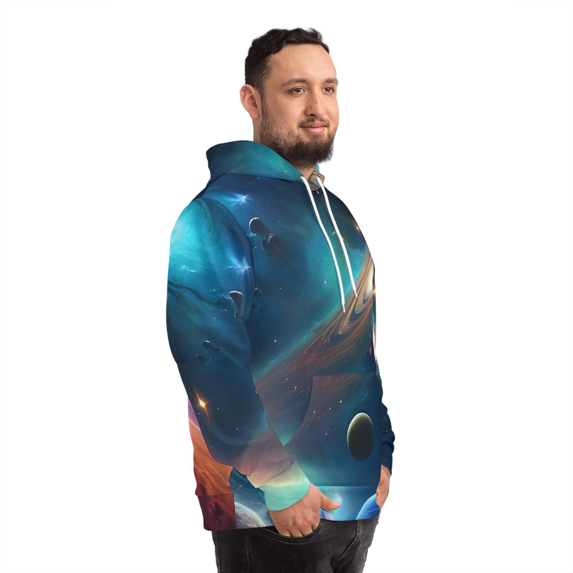 Nebula,  Galaxy and Planets  Sweatshirt with Hood - GFAM STORE