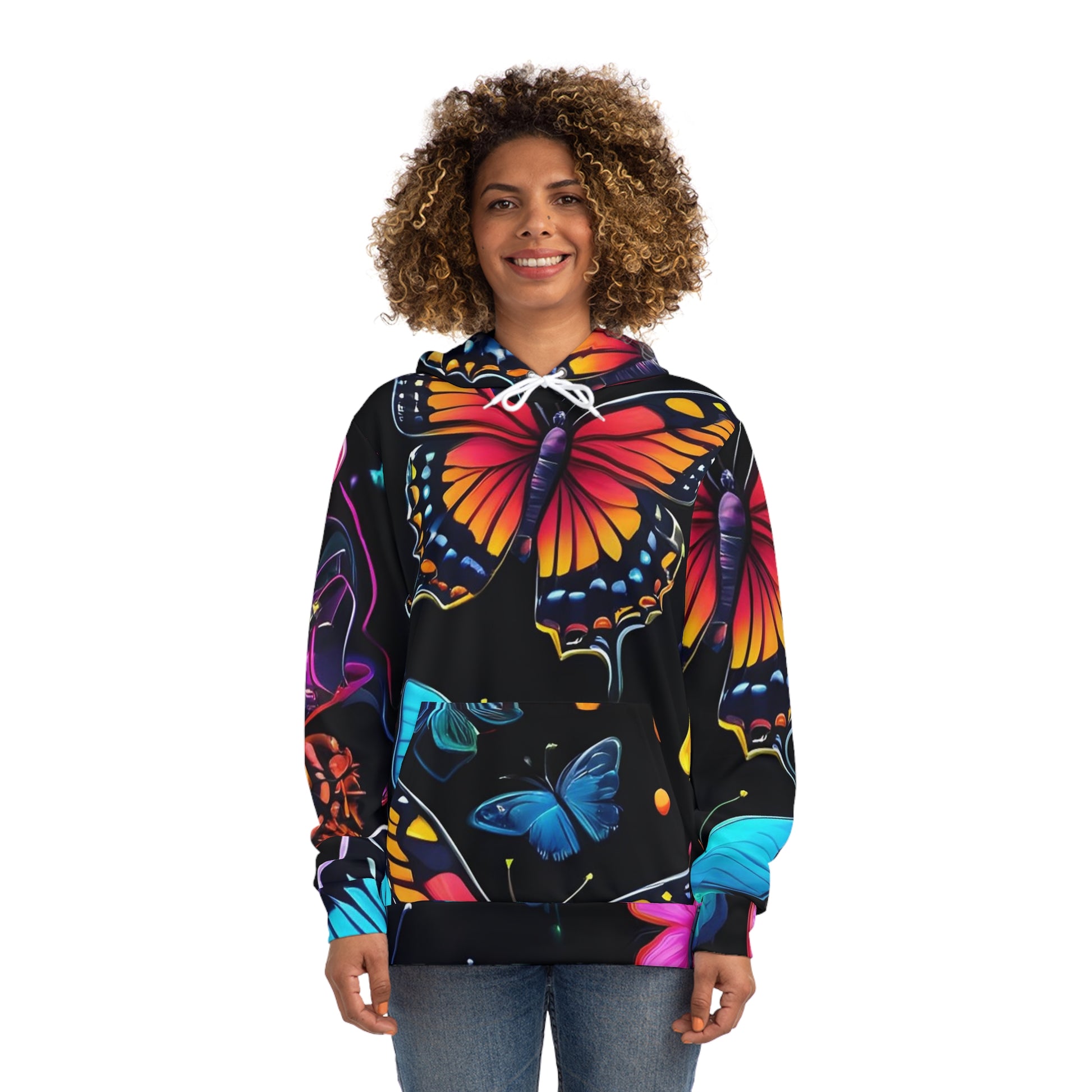 All-Over Print Butterfly Sweatshirt with Hood - GFAM STORE