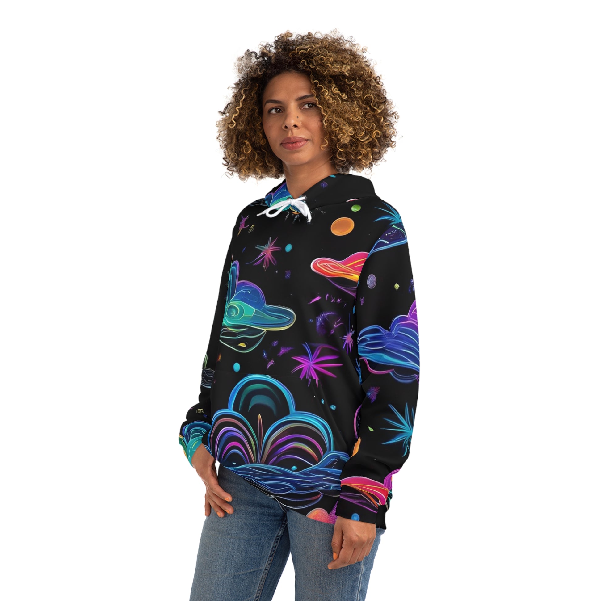 Vibrant Psychedelic Space-Themed Sweatshirt with Hood - GFAM STORE