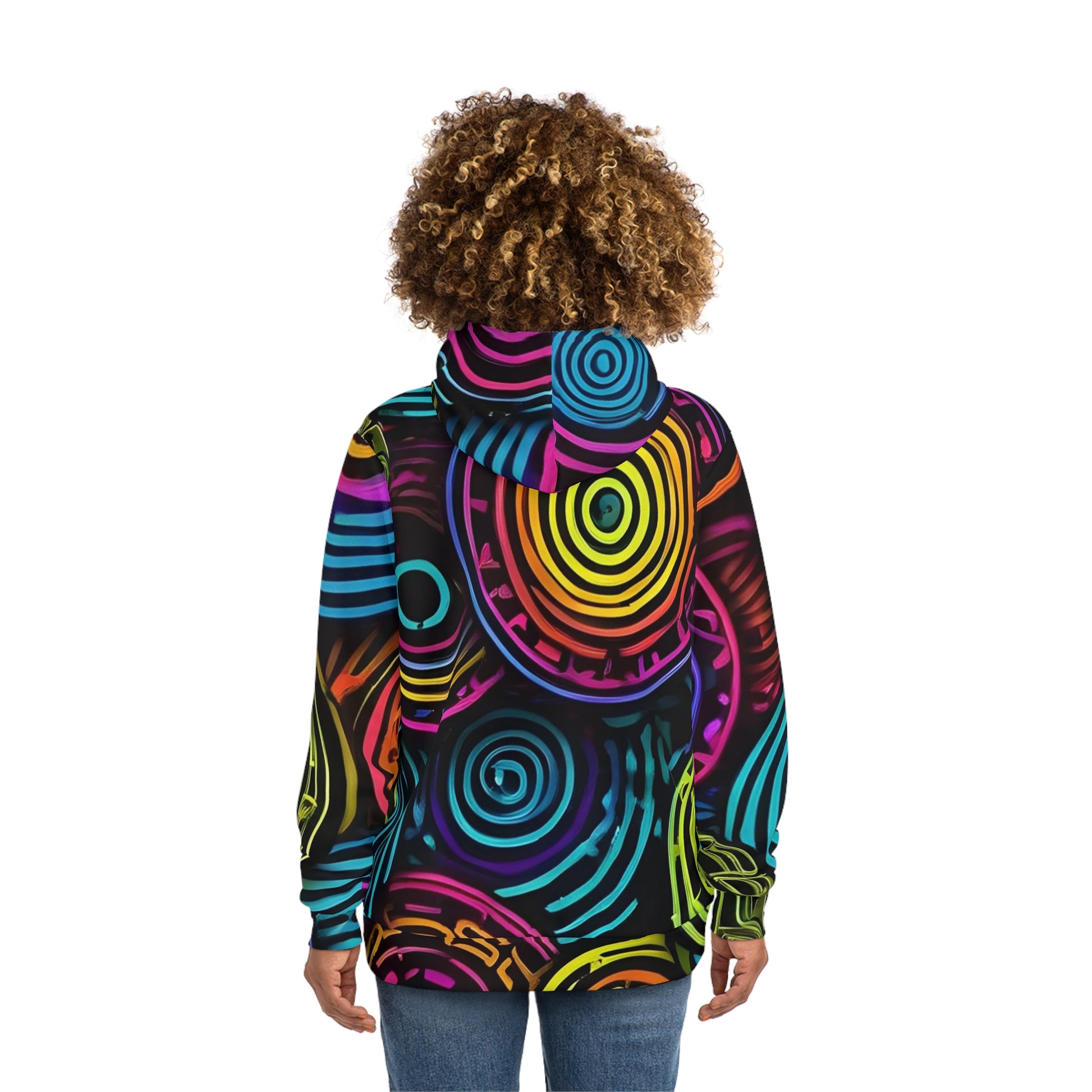 Neon Circles  Psychedelic Sweatshirt with Hood - GFAM STORE