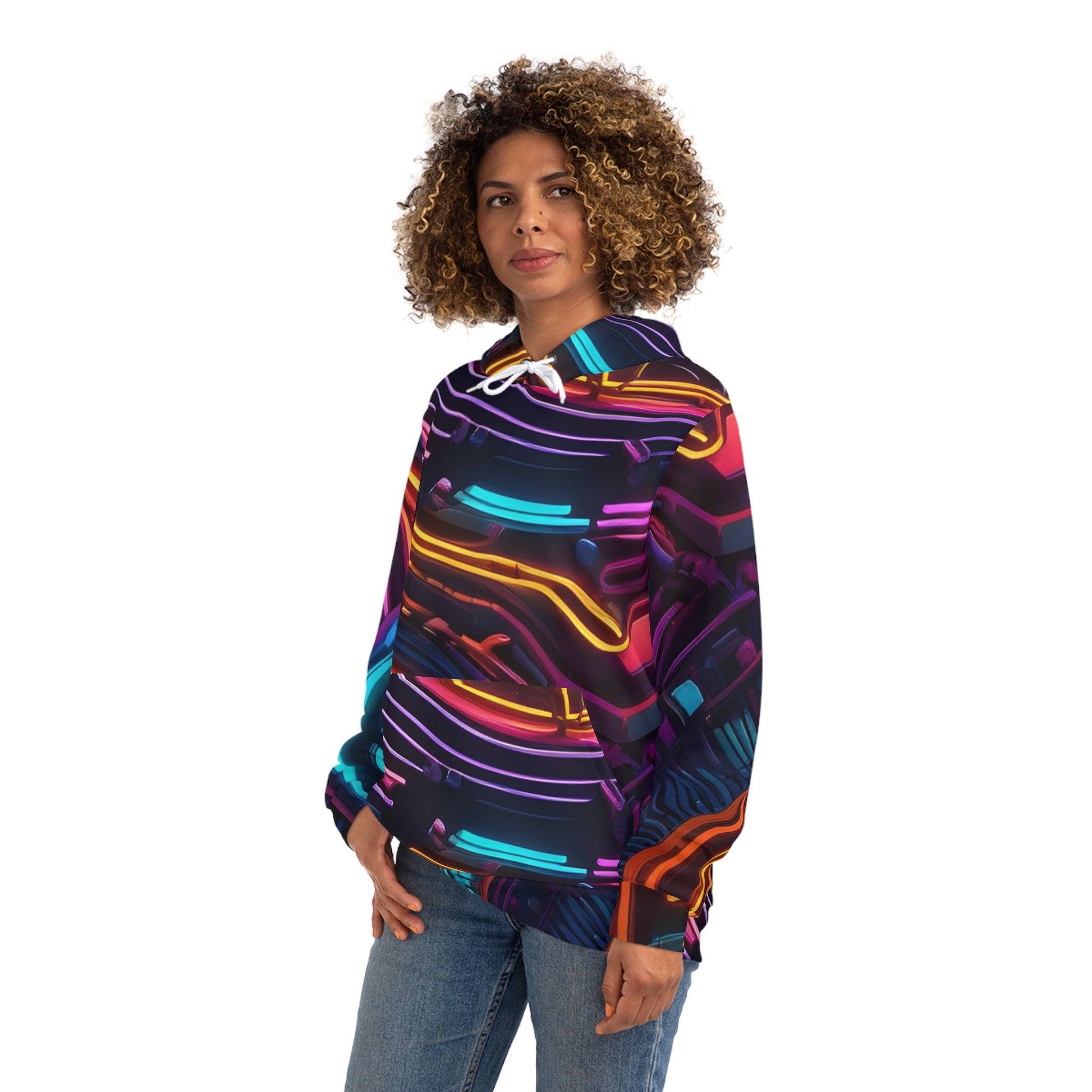 Neon Glowing Lines Sweatshirt with Hood - GFAM STORE