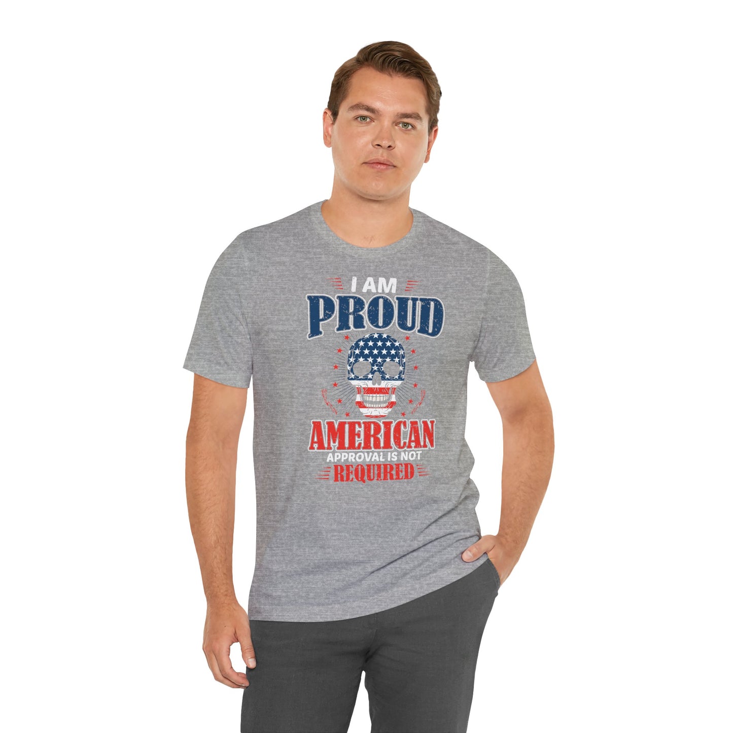 "Proudly American" T-Shirt - American Skull - GFAM STORE