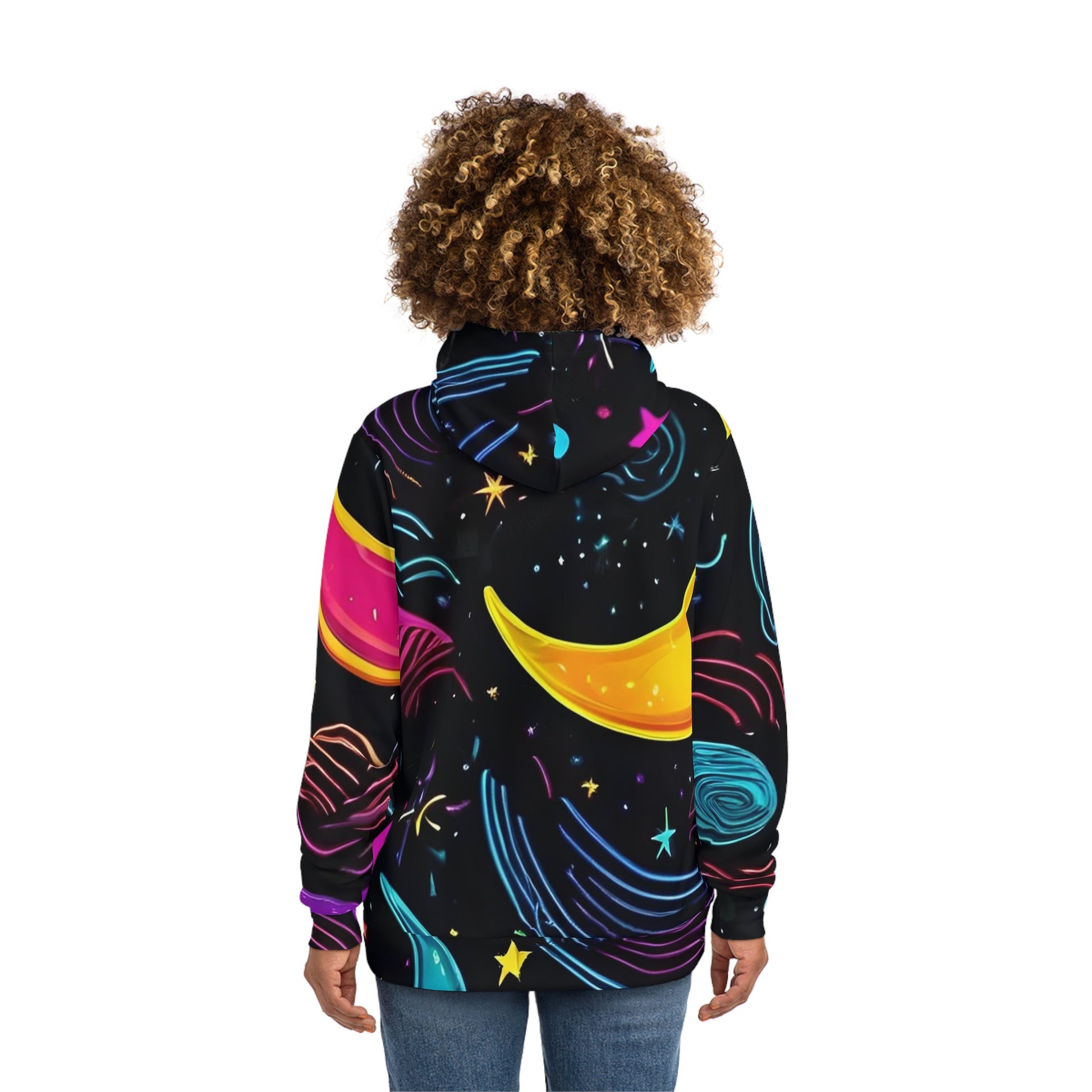 Vibrant Neon Celestial Sweatshirt with Hood - GFAM STORE