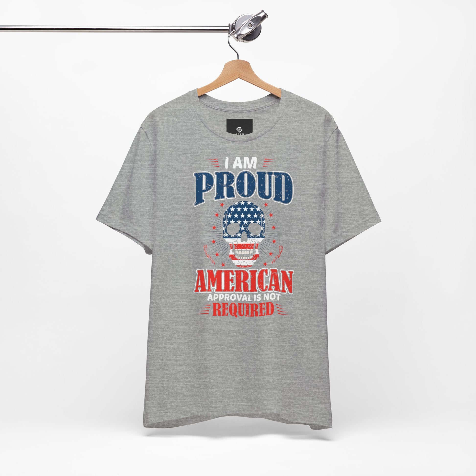 "Proudly American" T-Shirt - American Skull - GFAM STORE