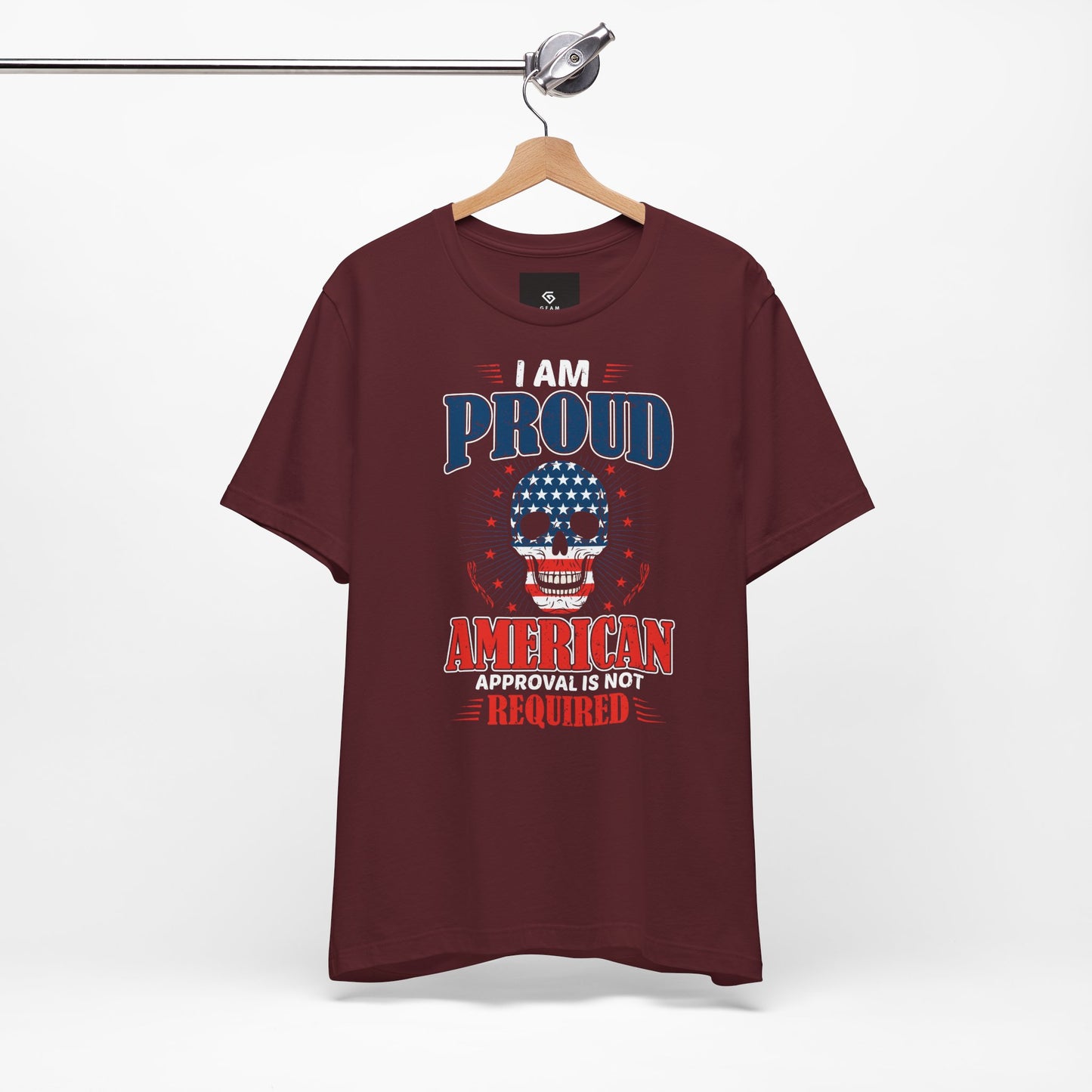 "Proudly American" T-Shirt - American Skull - GFAM STORE