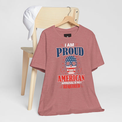 "Proudly American" T-Shirt - American Skull - GFAM STORE