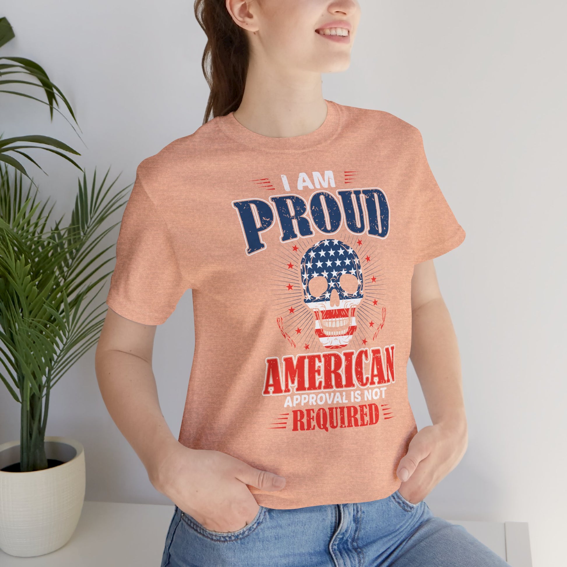 "Proudly American" T-Shirt - American Skull - GFAM STORE