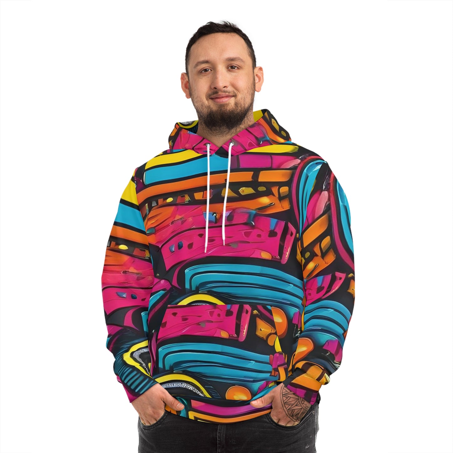 Geometric Streetwear Sweatshirt with Hood 1 - GFAM STORE