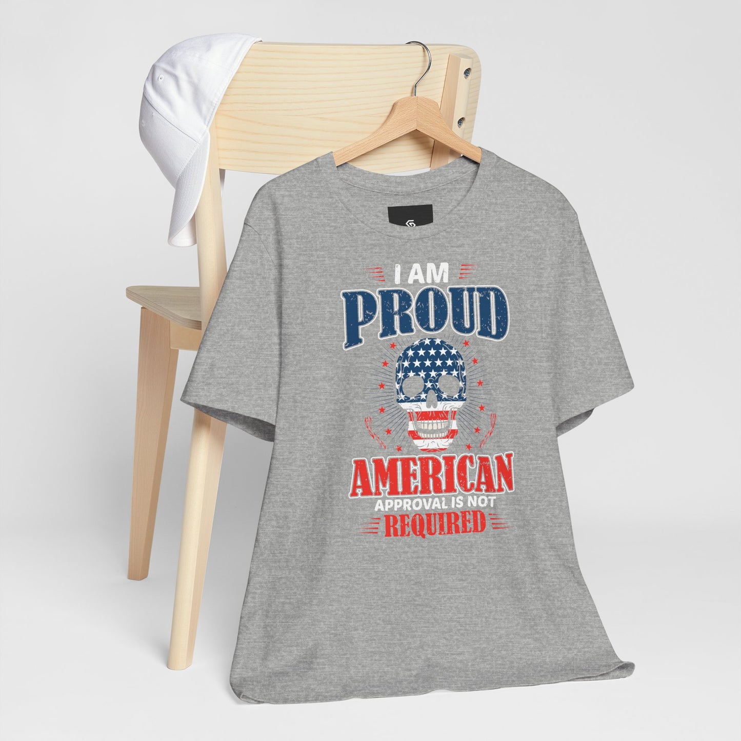 "Proudly American" T-Shirt - American Skull - GFAM STORE