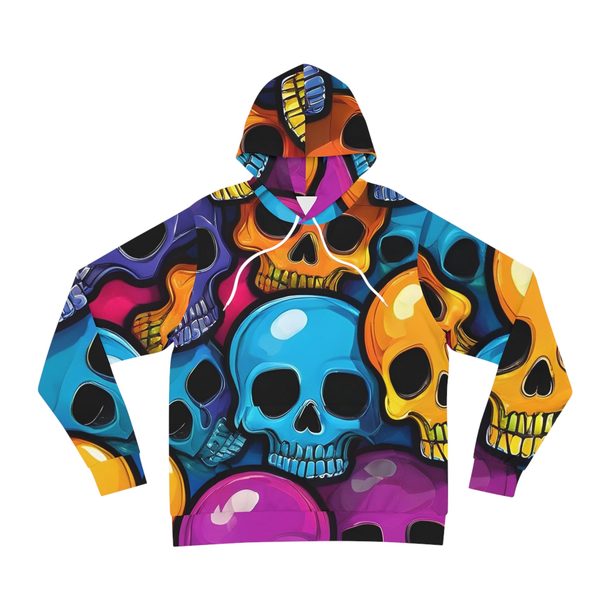 Colorful Skull Graphic Sweatshirt with Hood - GFAM STORE