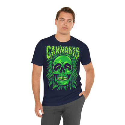 Cannabis Skull T-Shirt - Neon Green - GFAM STORE