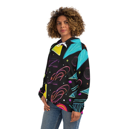 Bright Neon Geometric Sweatshirt with Hood - GFAM STORE