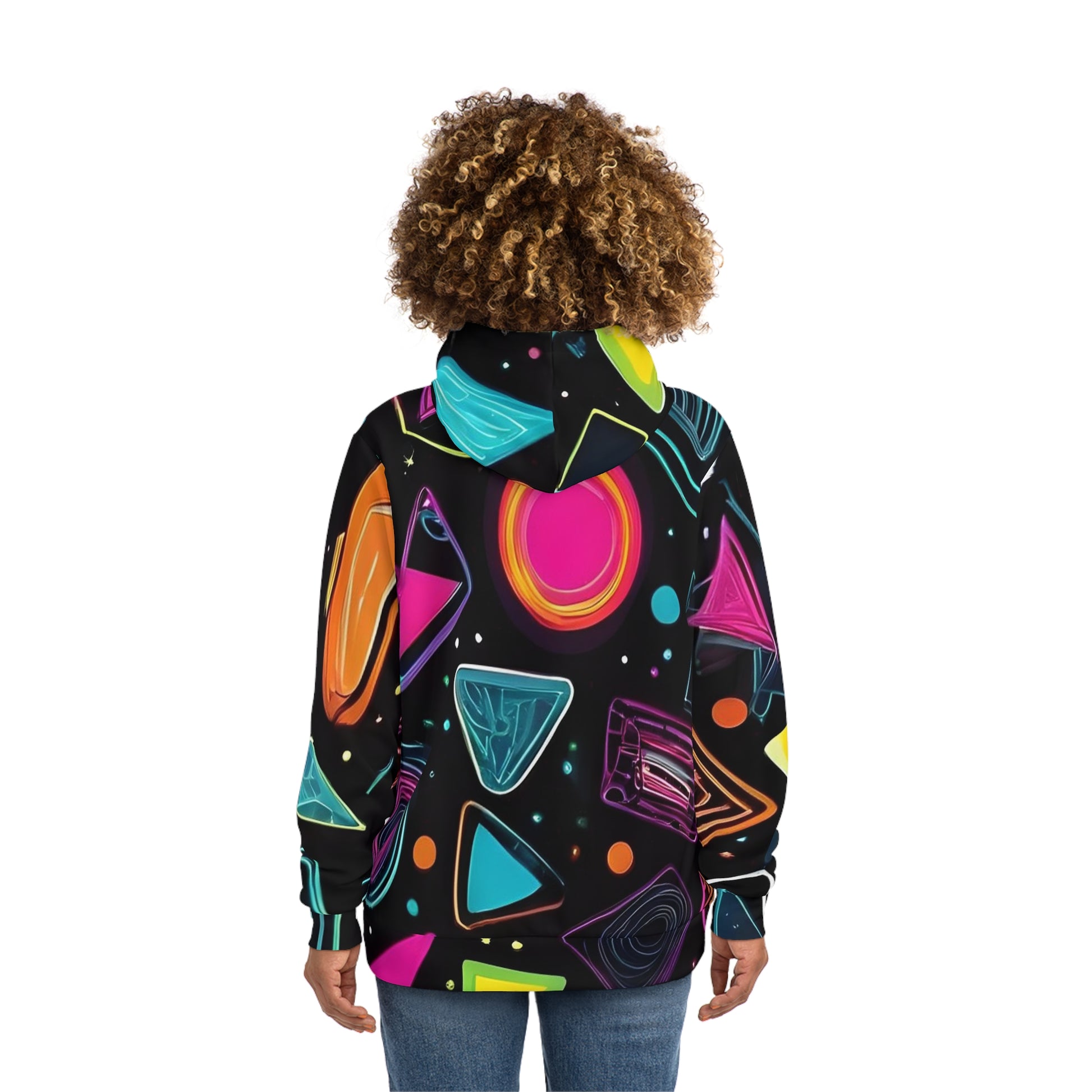 Bright Neon Geometric Sweatshirt with Hood - GFAM STORE