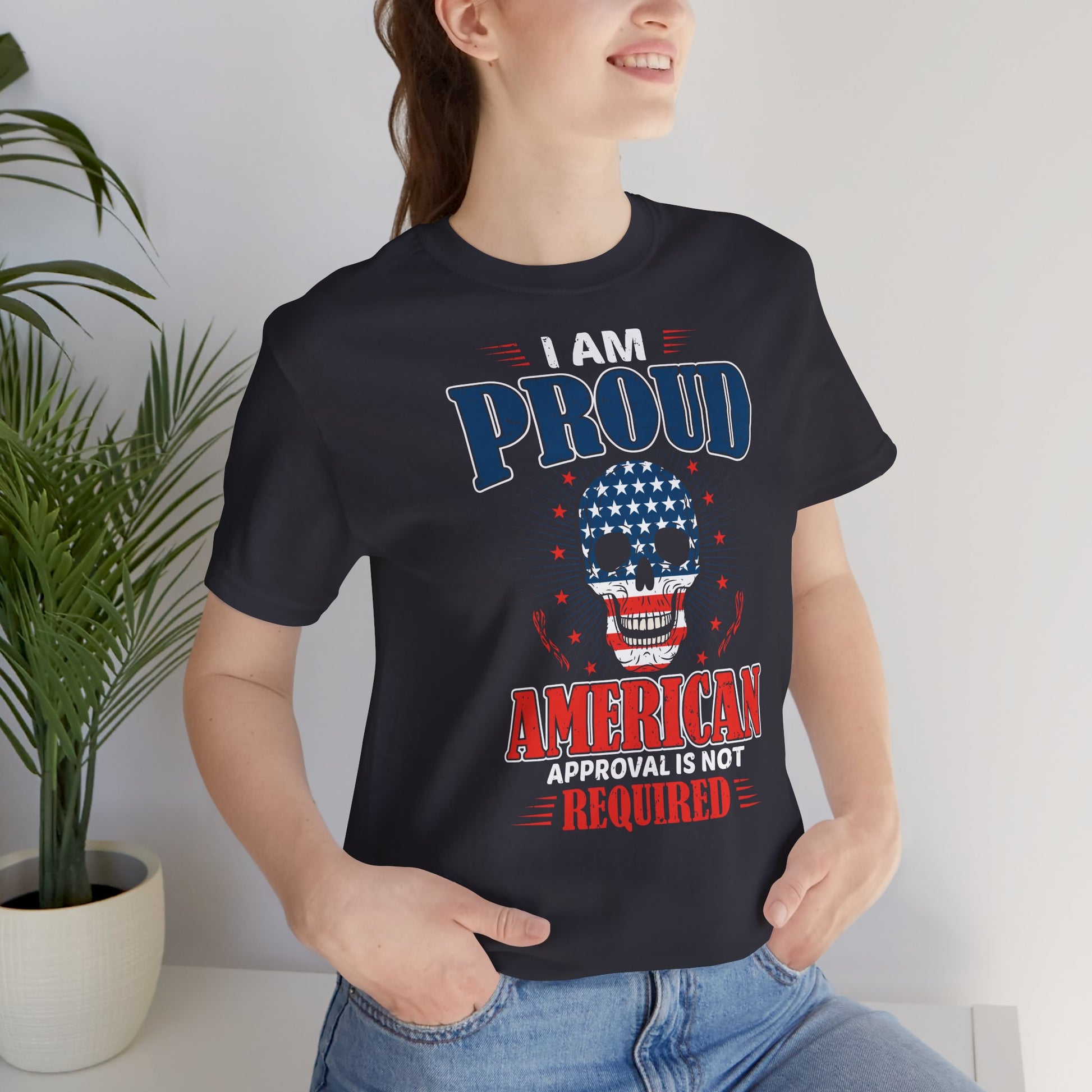 "Proudly American" T-Shirt - American Skull - GFAM STORE