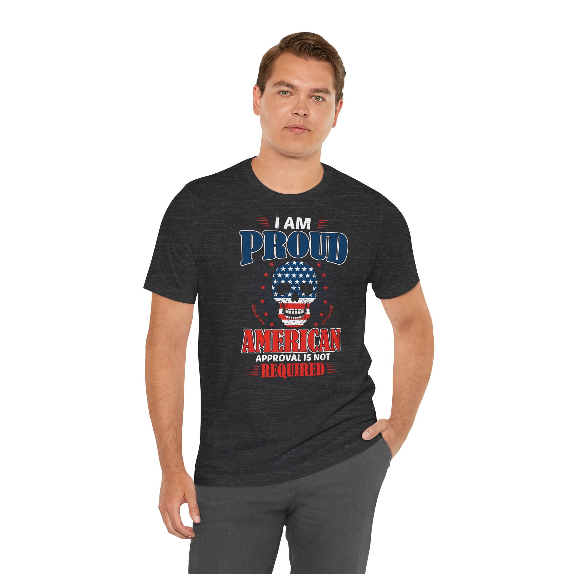 "Proudly American" T-Shirt - American Skull - GFAM STORE