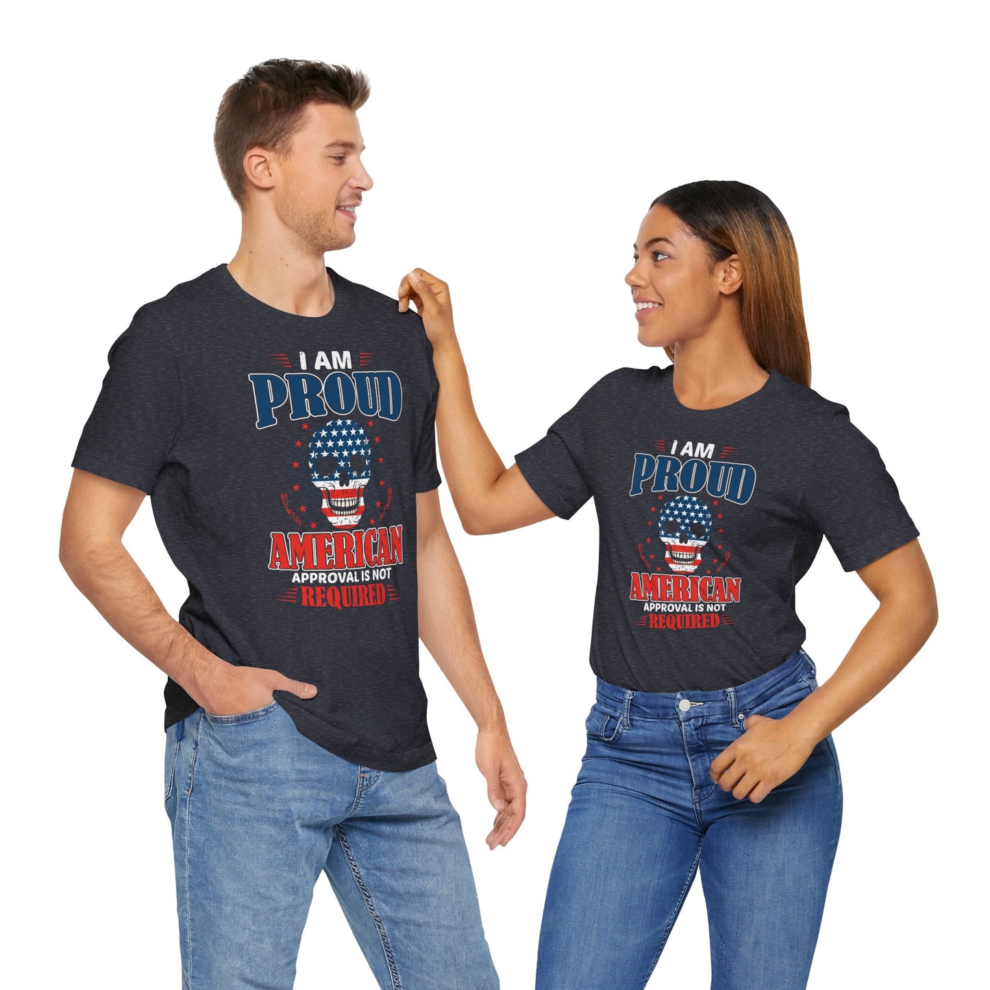 "Proudly American" T-Shirt - American Skull - GFAM STORE