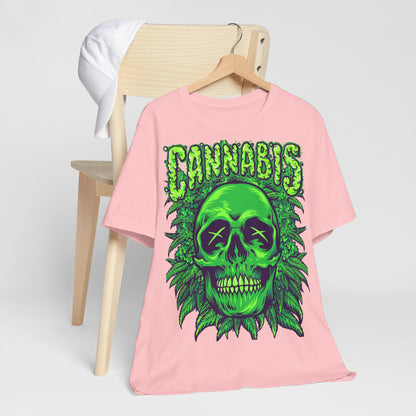 Cannabis Skull T-Shirt - Neon Green - GFAM STORE