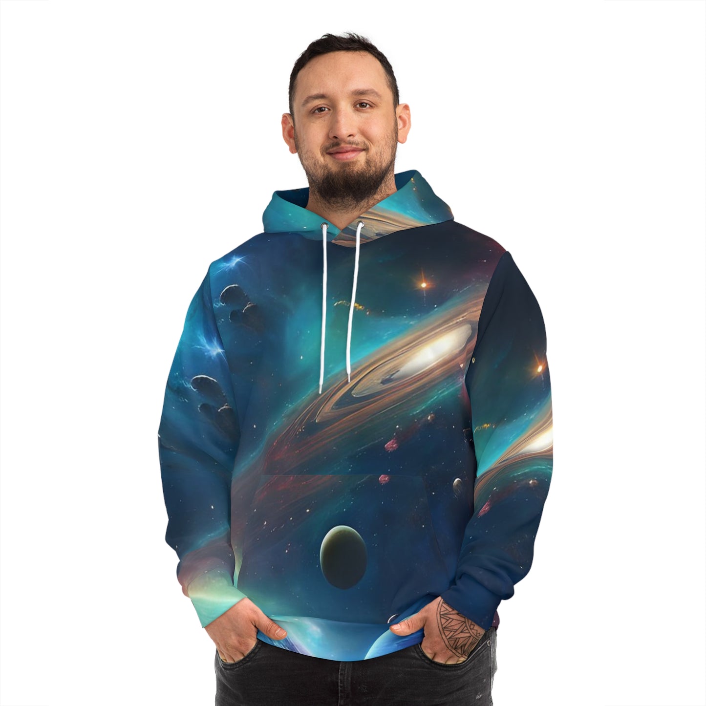 Nebula,  Galaxy and Planets  Sweatshirt with Hood - GFAM STORE