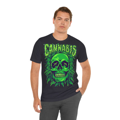 Cannabis Skull T-Shirt - Neon Green - GFAM STORE