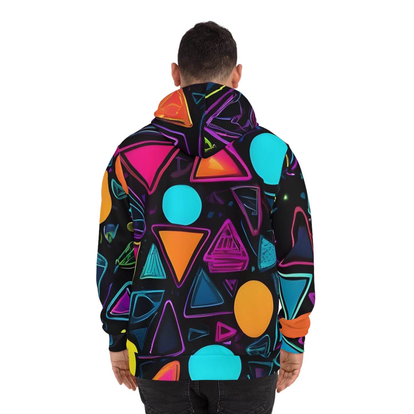 Neon Geometric Rave Sweatshirt with Hood - GFAM STORE