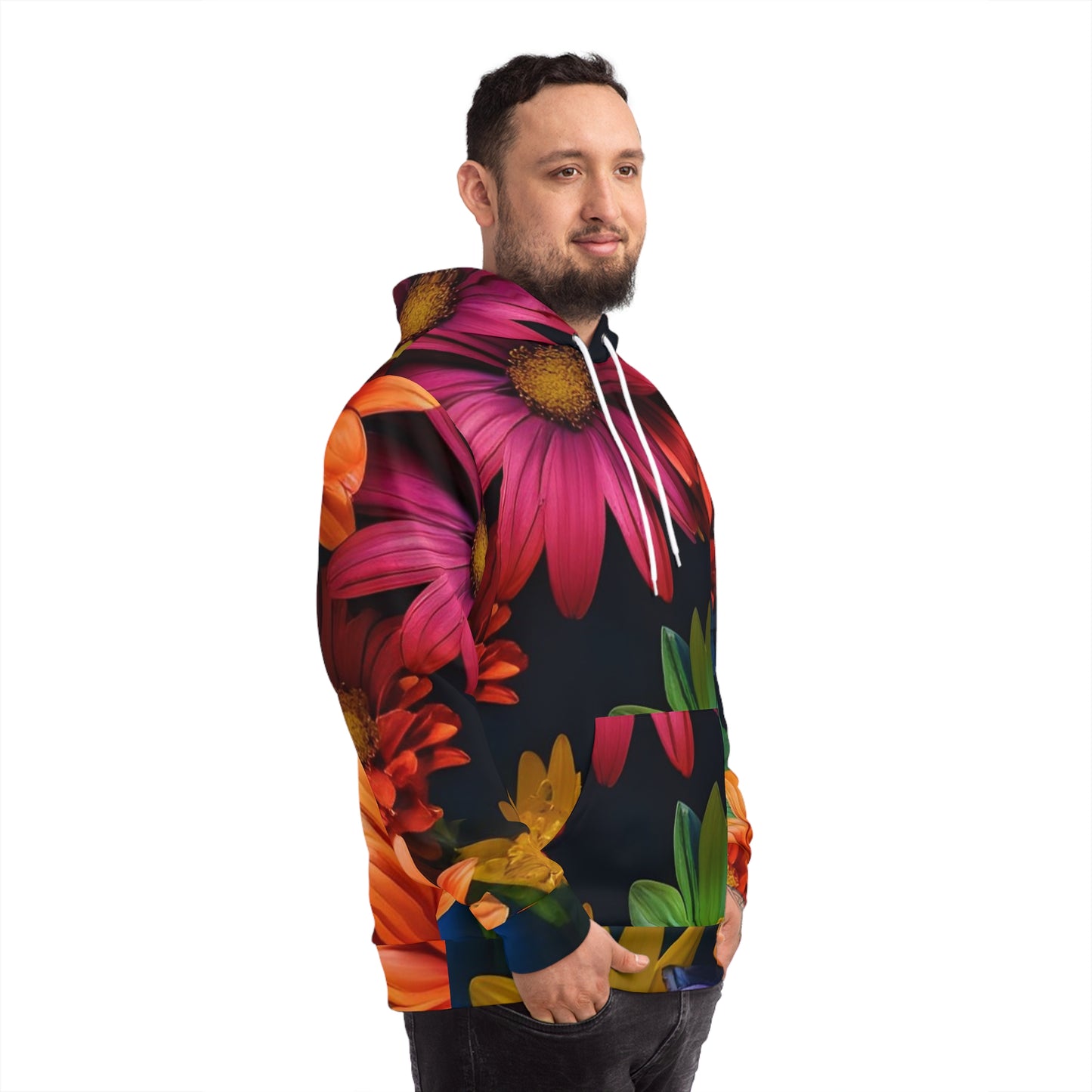 Vibrant Floral Sweatshirt with Hood - GFAM STORE