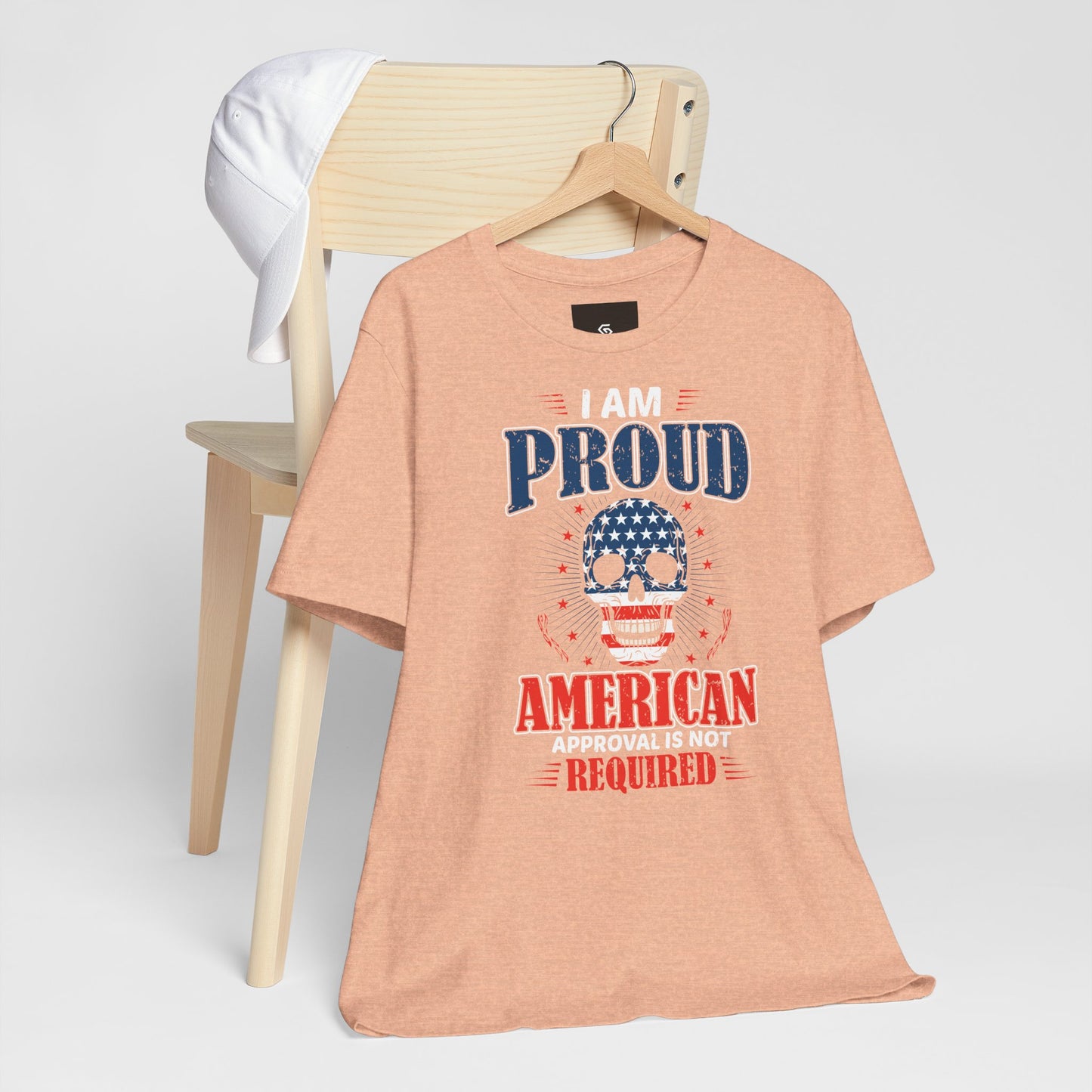 "Proudly American" T-Shirt - American Skull - GFAM STORE