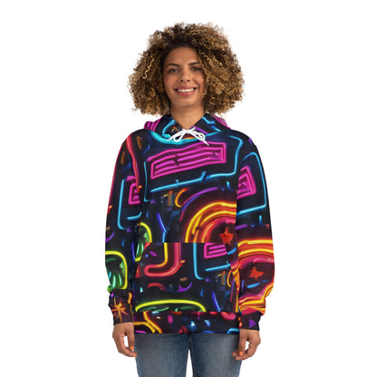 All-Over Print Neon Sweatshirt with Hood - GFAM STORE